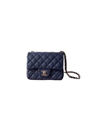 Blue Chanel MINI FLAP BAG (high-end grade)