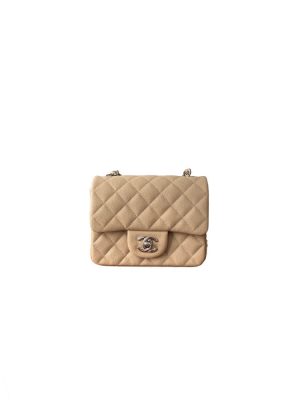 Beige Chanel MINI FLAP BAG (high-end grade)