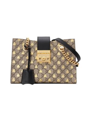 GG Padlock small GG bees shoulder bag