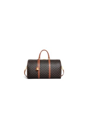 CELINE Large Travel Bag in Logo Print and Calfskin