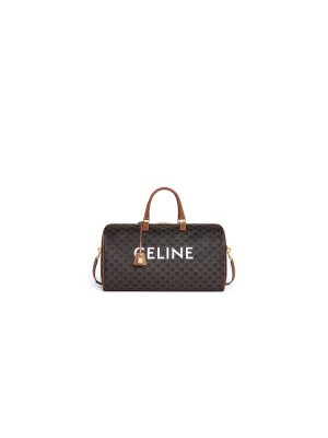 CELINE Large Travel Bag in Logo Print and Calfskin