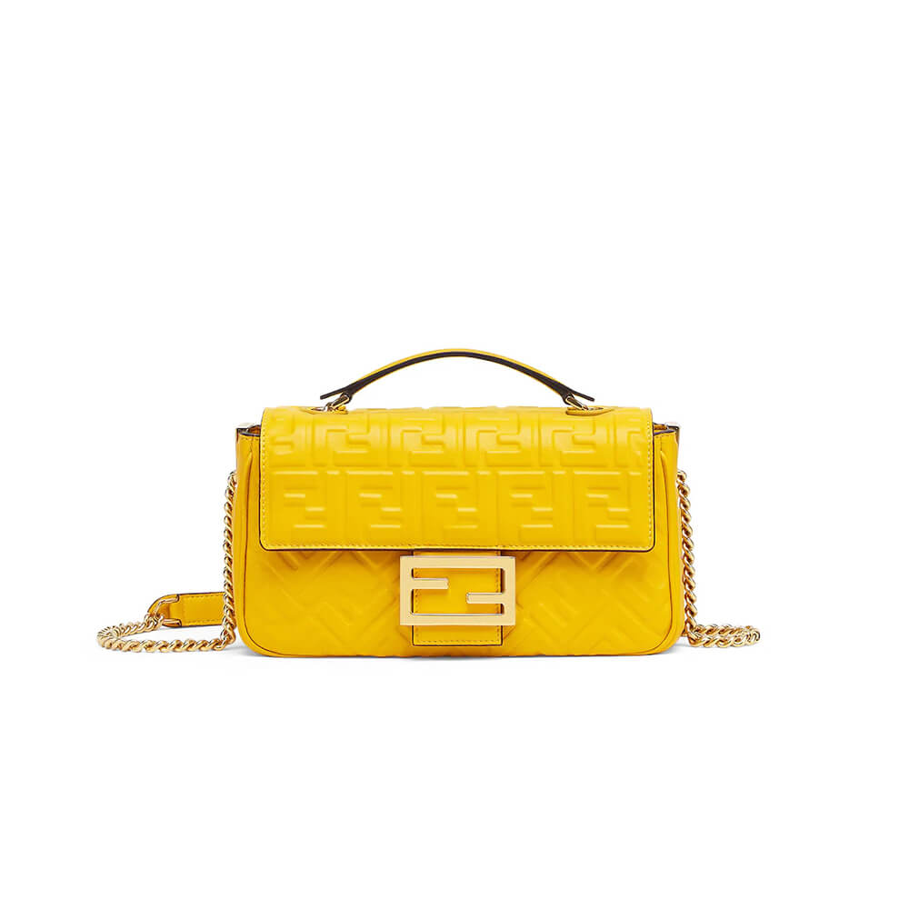 Yellow Fendi Baguette Chain Midi