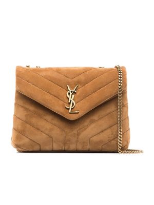 LOULOU SMALL CHAIN BAG IN QUILTED SUEDE