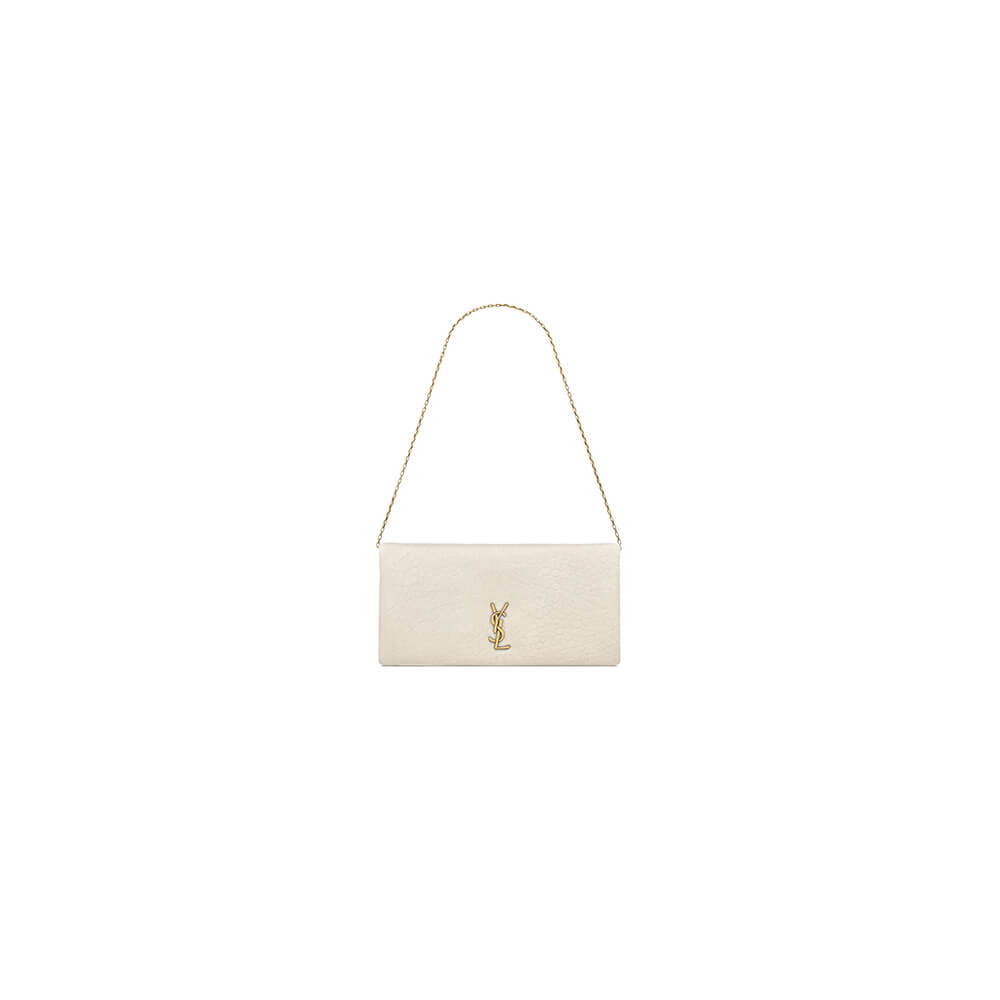 Retro White YSL CALYPSO GRAINED LAMBSKIN MINI BAG