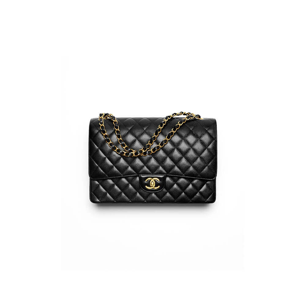 Black CHANEL MAXI CLASSIC HANDBAG (High-end grade)