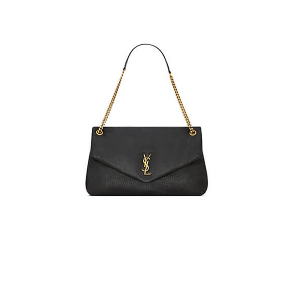 Black YSL CALYPSO LARGE IN GRAINED LAMBSKIN