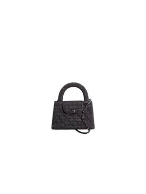 Black & Gray Chanel Mini Shopping Bag (high-end grade)