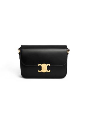 Black CELINE CLASSIQUE TRIOMPHE BAG IN CALFSKIN