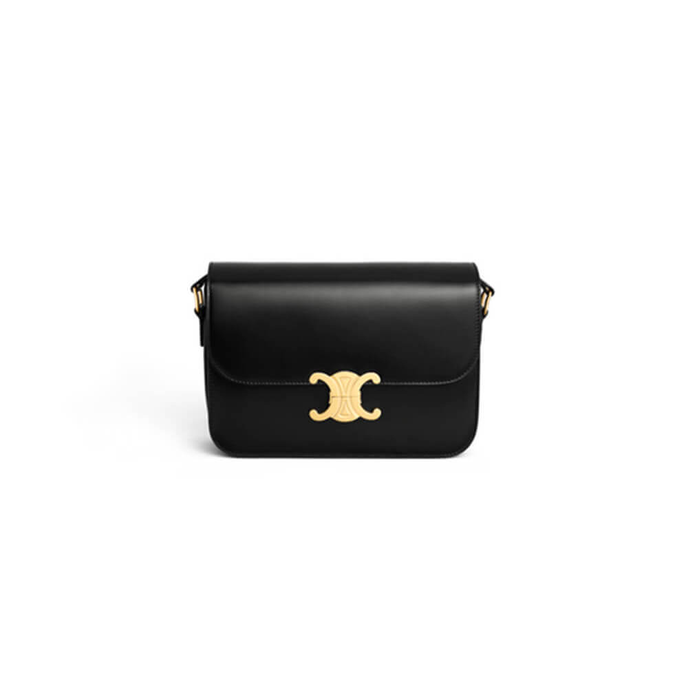 Black CELINE CLASSIQUE TRIOMPHE BAG IN CALFSKIN