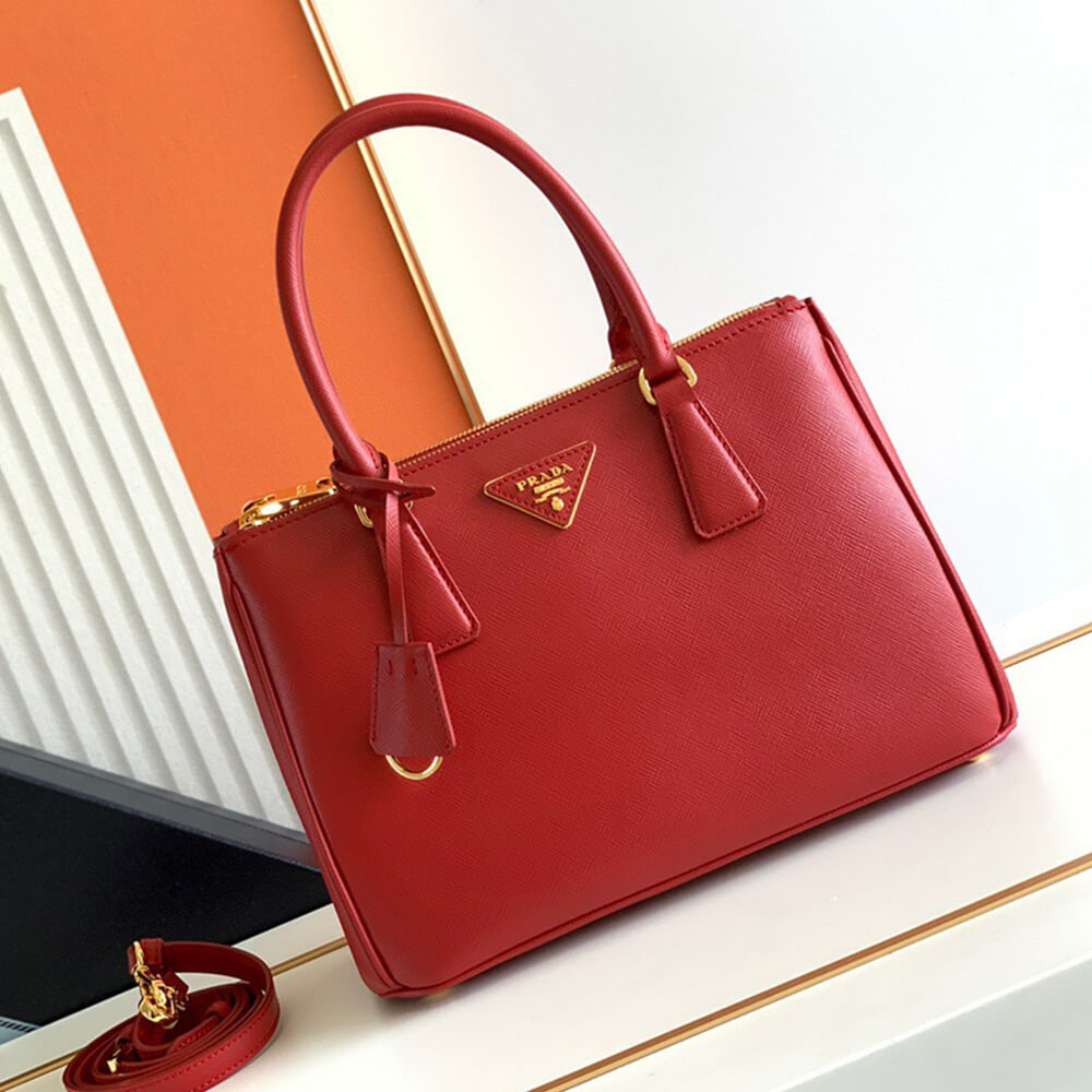 Fiery Red Medium Prada Galleria Saffiano leather bag - Image 2