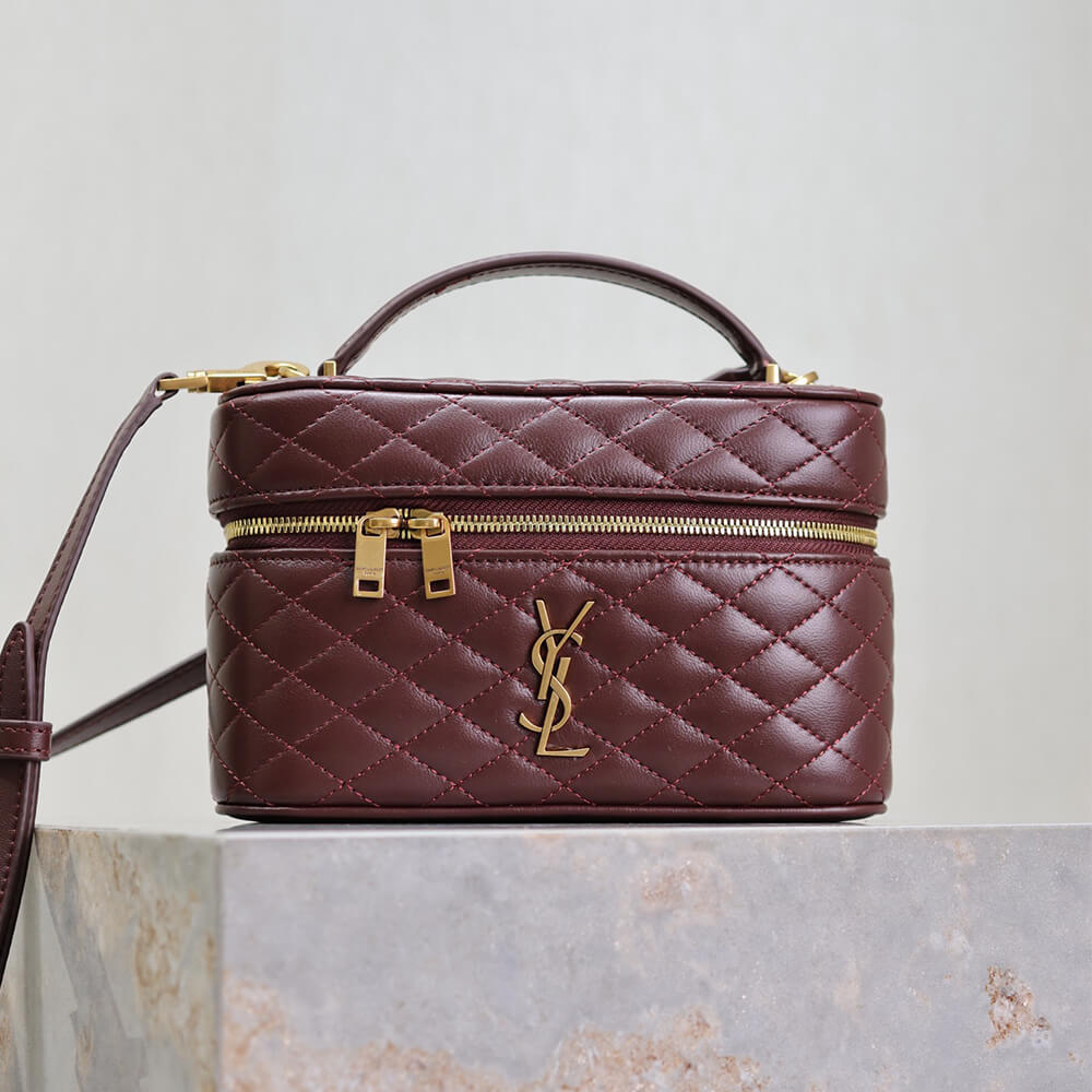 Red YSL GABY lambskin cosmetic Bag - Image 2