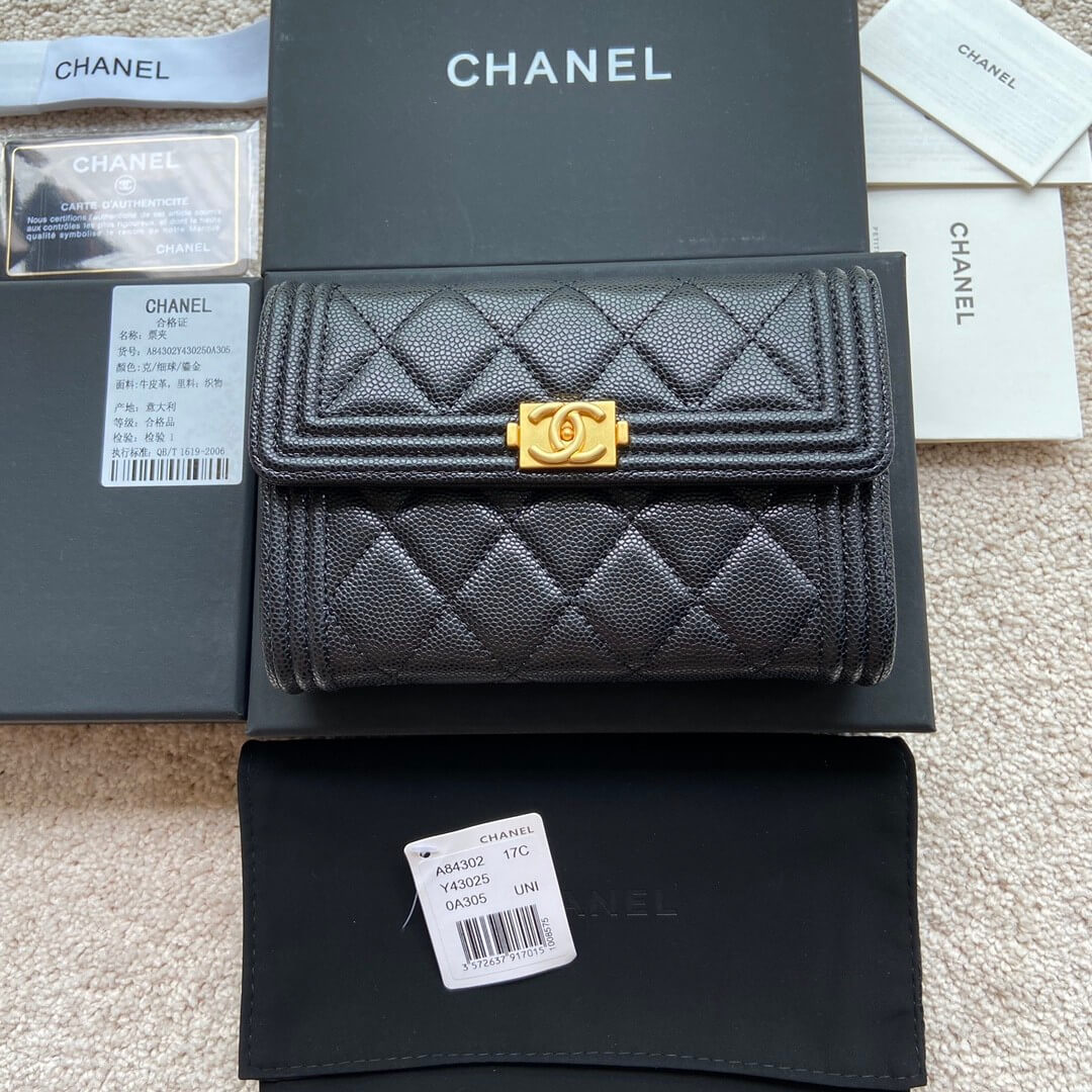 Black Chanel boy long wallet - Image 2
