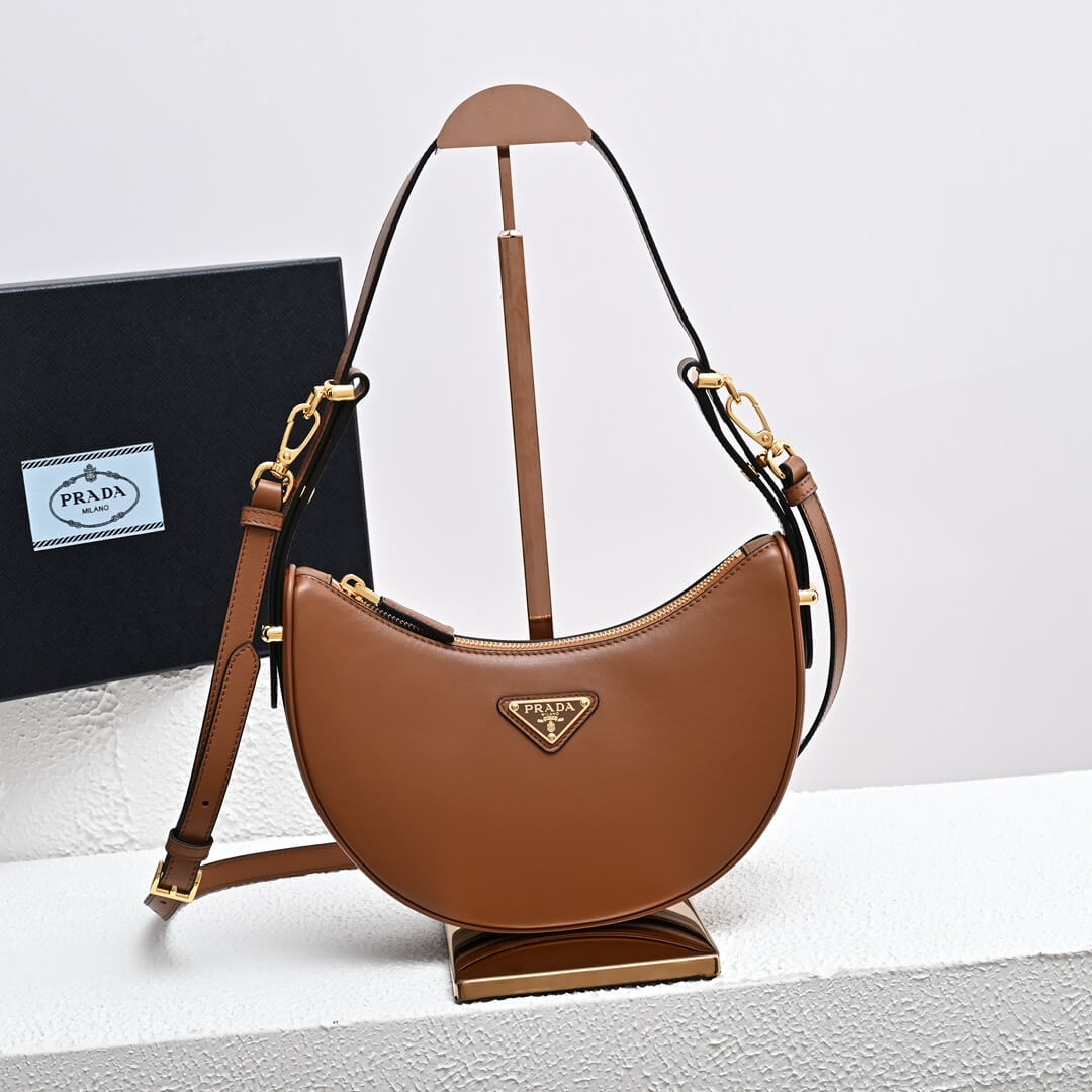 Cognac Prada Arque small leather shoulder bag - Image 2