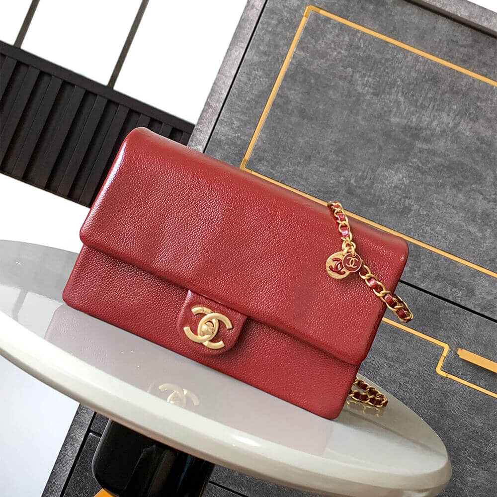 Burgundy CHANEL Small Flap Bag (high-end grade) - Image 2