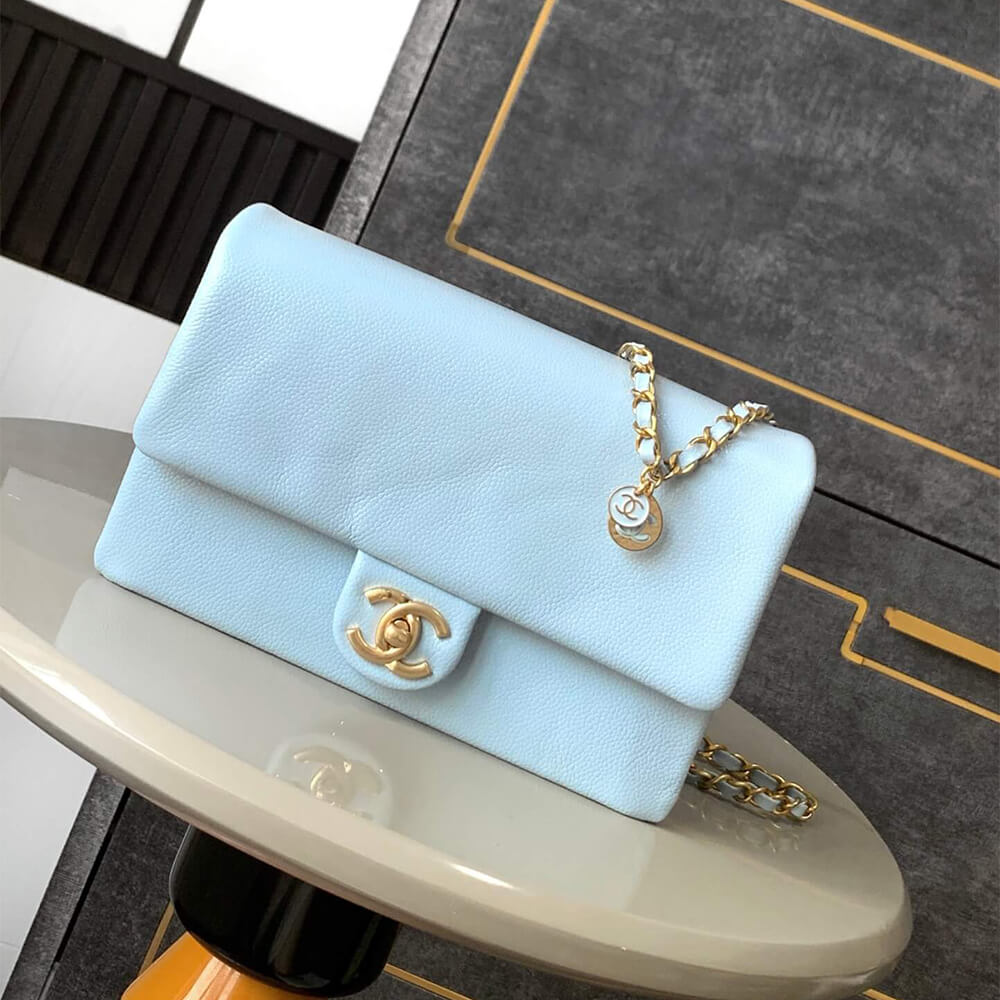 Light Blue CHANEL Small Flap Bag (high-end grade) - Image 2