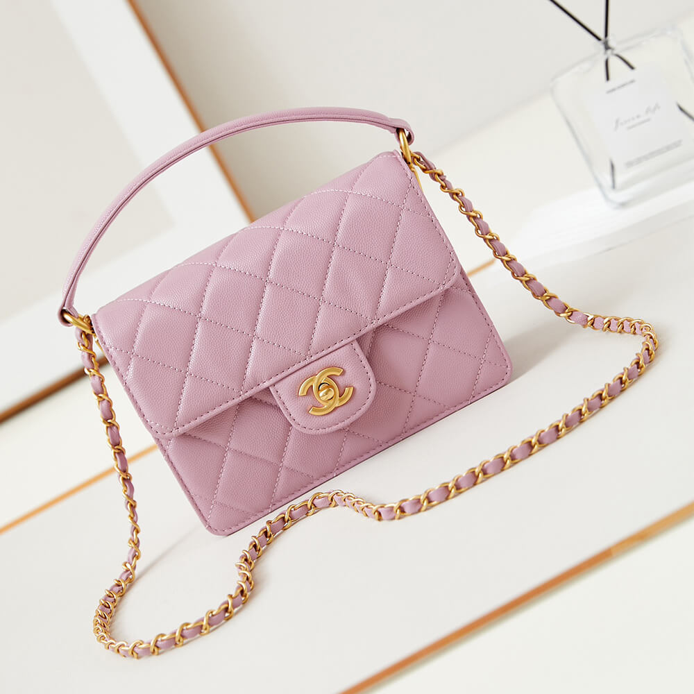 Pink lychee pattern Chanel Small Handbag (high-end grade) - Image 2