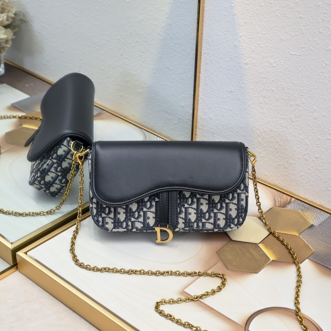 Dior Saddle Pouch with Chain - Image 2
