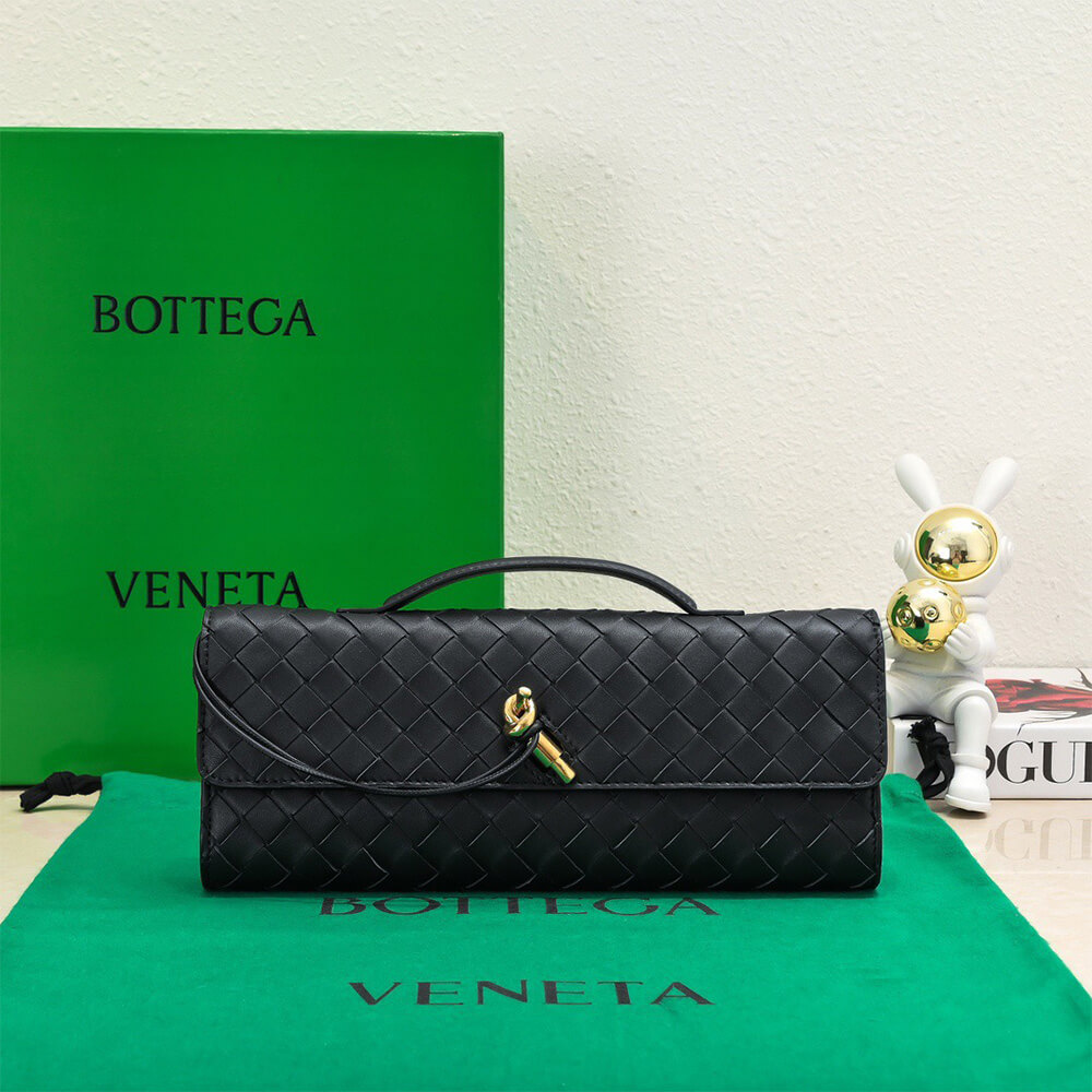 Black Bottega Veneta Andiamo Clutch (HIGH-END GRADE) - Image 2