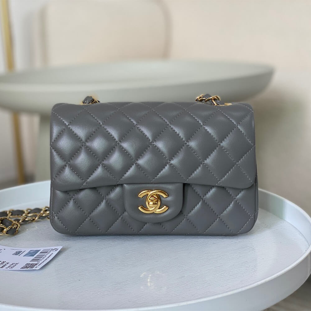 Gray Chanel Mini Flap Bag (high-end grade) - Image 2