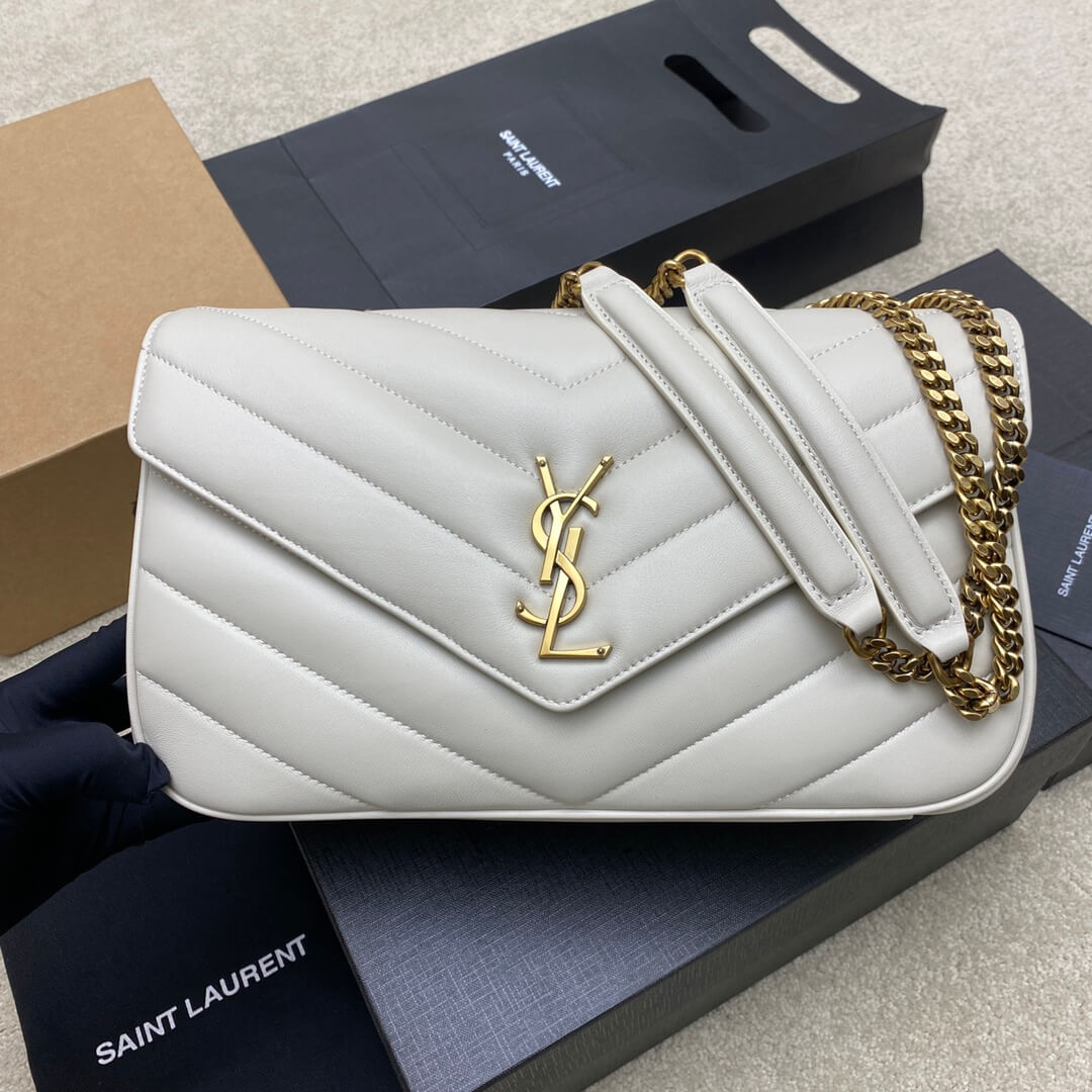 White YSL LOULOU medium in MATELASSE lambskin - Image 2