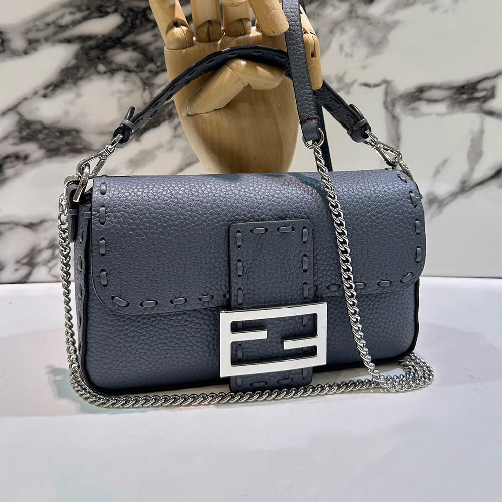 Gray blue Fendi Mini Baguette - Image 2
