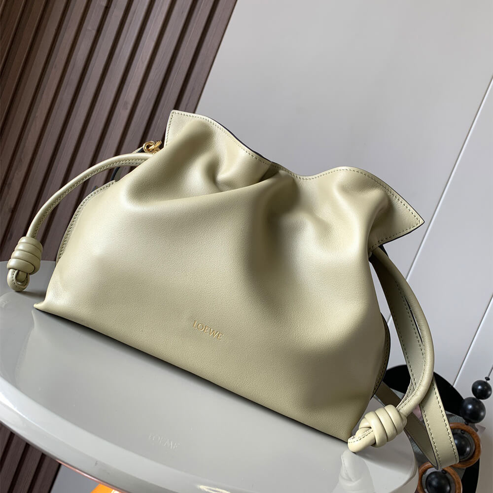 Clay Green LOEWE Medium Flamenco clutch in nappa calfskin (HIGH-END GRADE) - Image 2