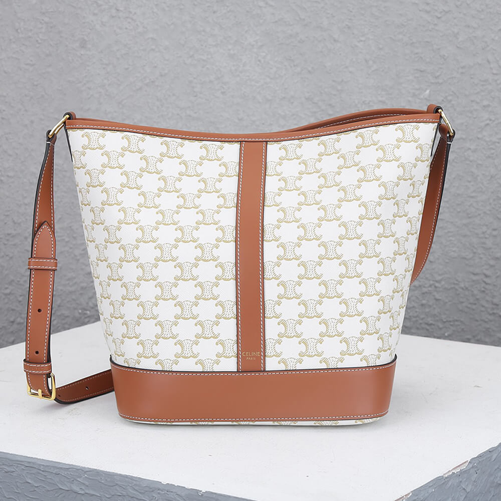 White CELINE MEDIUM BUCKET - Image 2