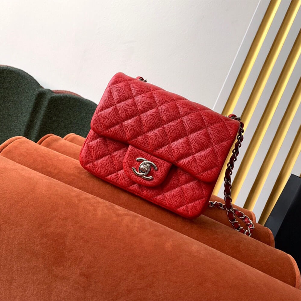 Red Chanel MINI FLAP BAG (high-end grade) - Image 2