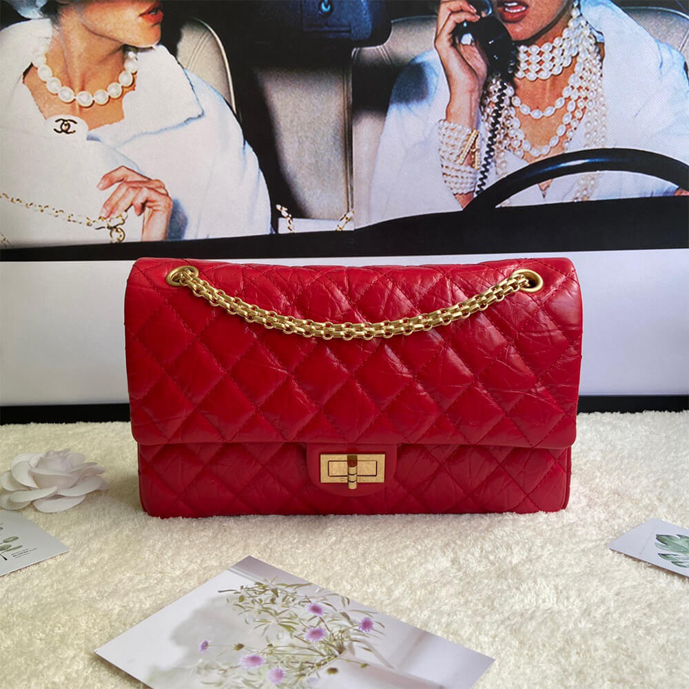 Red CHANEL LARGE 2.55 HANDBAG (high-end grade) - Image 2