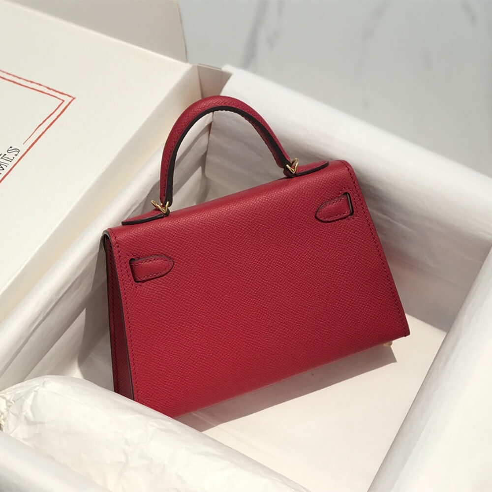 Ruby Red Hermes Mini Kelly II (High-end Grade) - Image 3