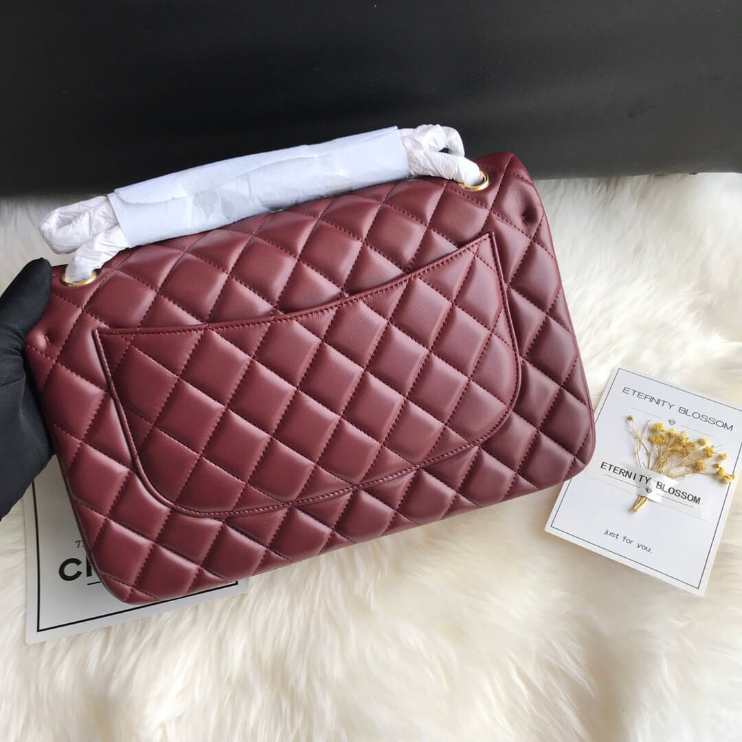 Claret CHANEL LARGE CLASSIC HANDBAG (High-end grade) - Image 3