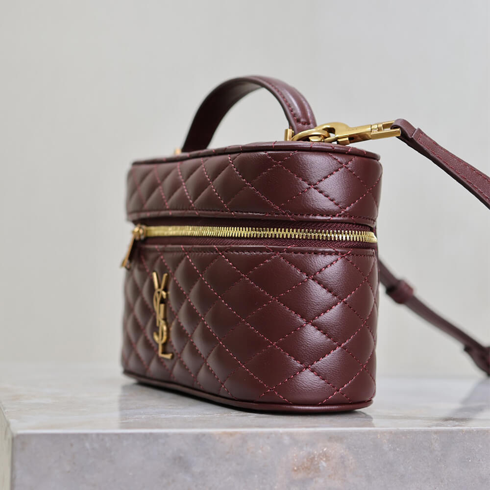 Red YSL GABY lambskin cosmetic Bag - Image 3