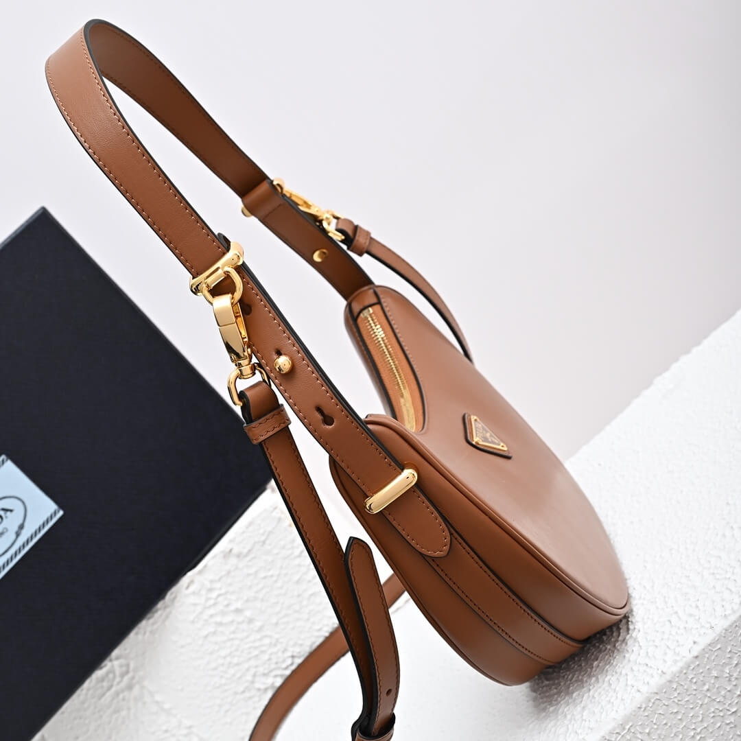 Cognac Prada Arque small leather shoulder bag - Image 3