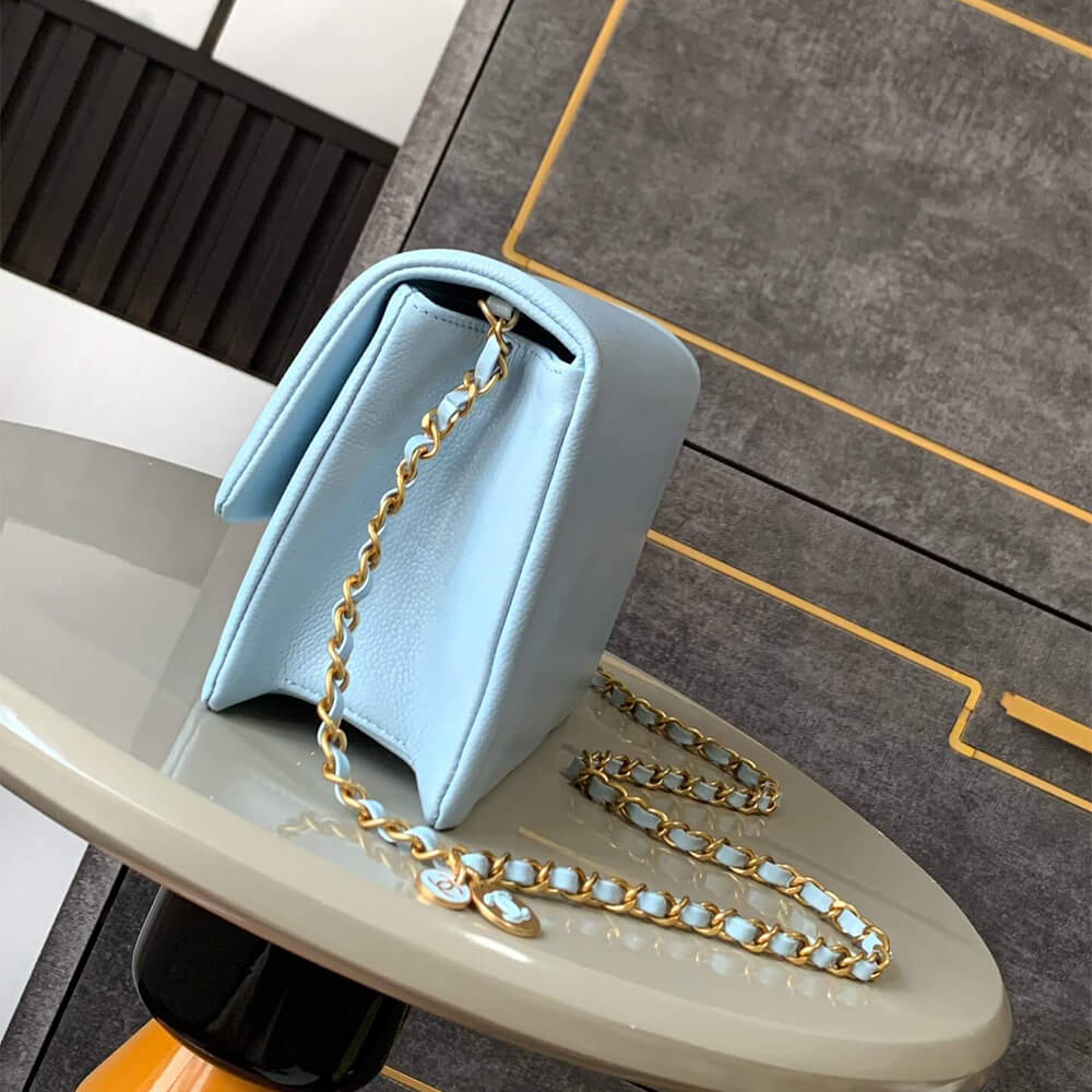 Light Blue CHANEL Small Flap Bag (high-end grade) - Image 3