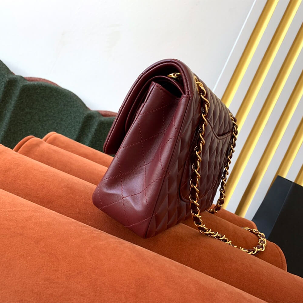 Burgundy CHANEL CLASSIC 11.12 HANDBAG (high-end grade) - Image 3