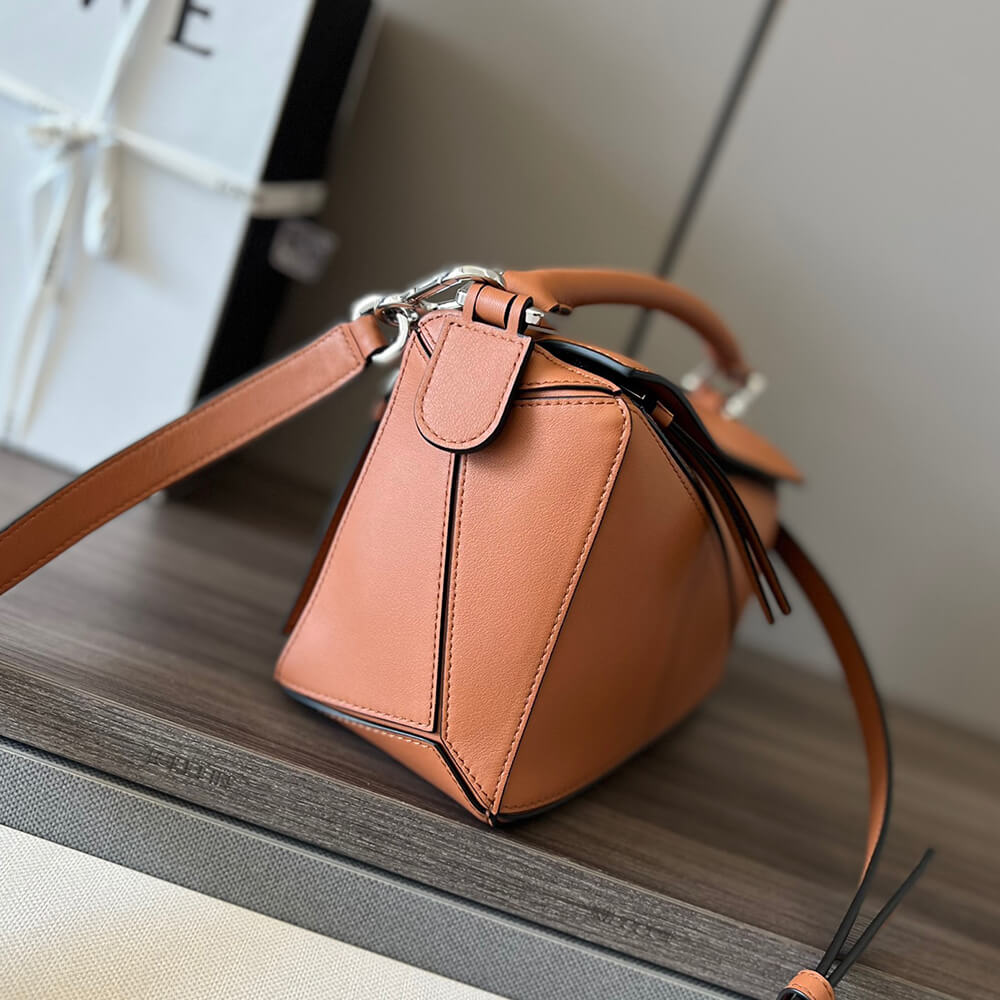Tan LOEWE Small Puzzle Bag - Image 3