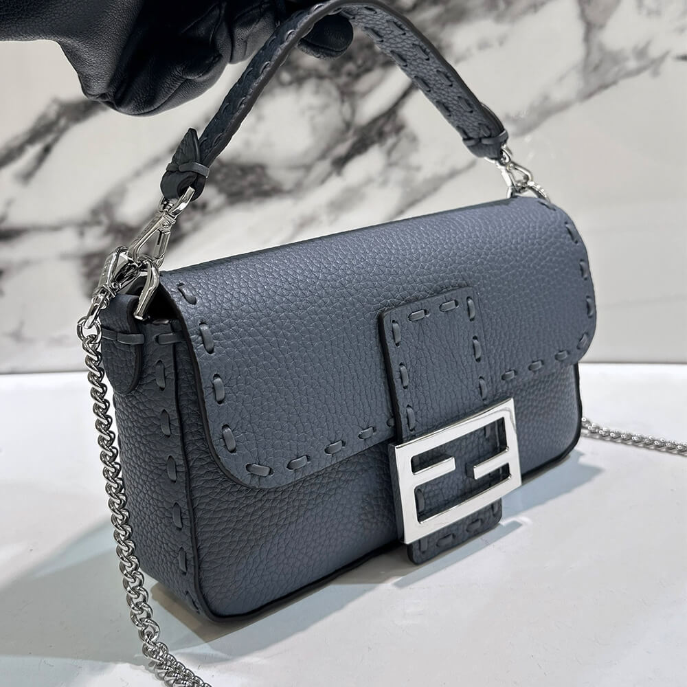 Gray blue Fendi Mini Baguette - Image 3