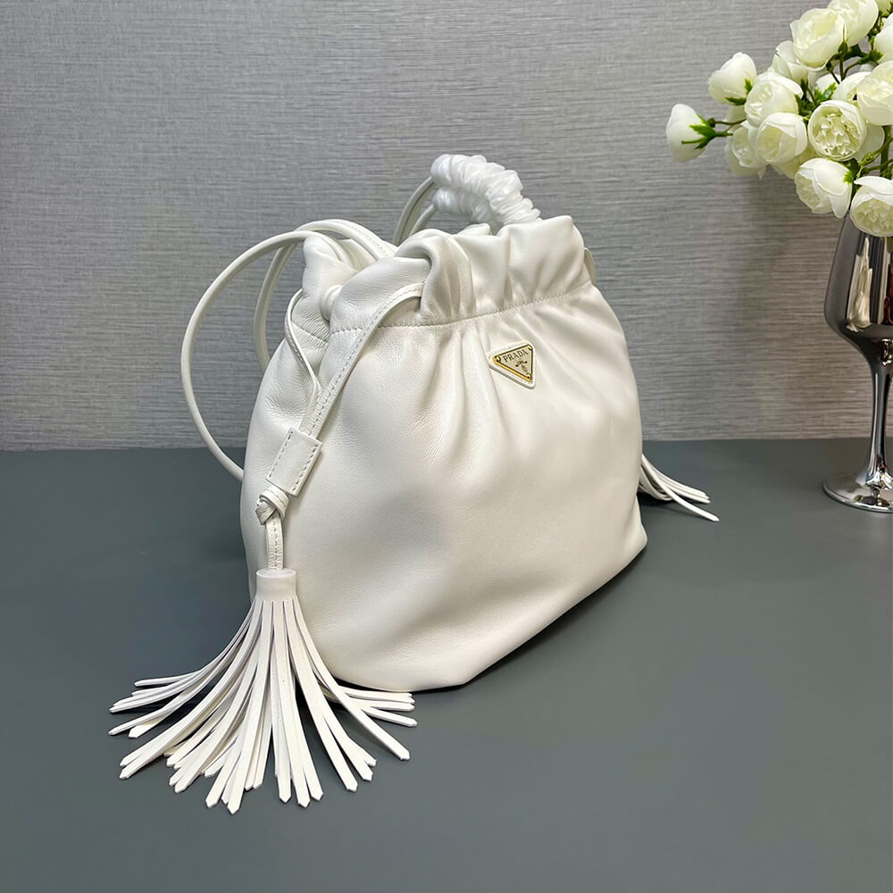 White Prada Nappa leather shoulder Bag - Image 3