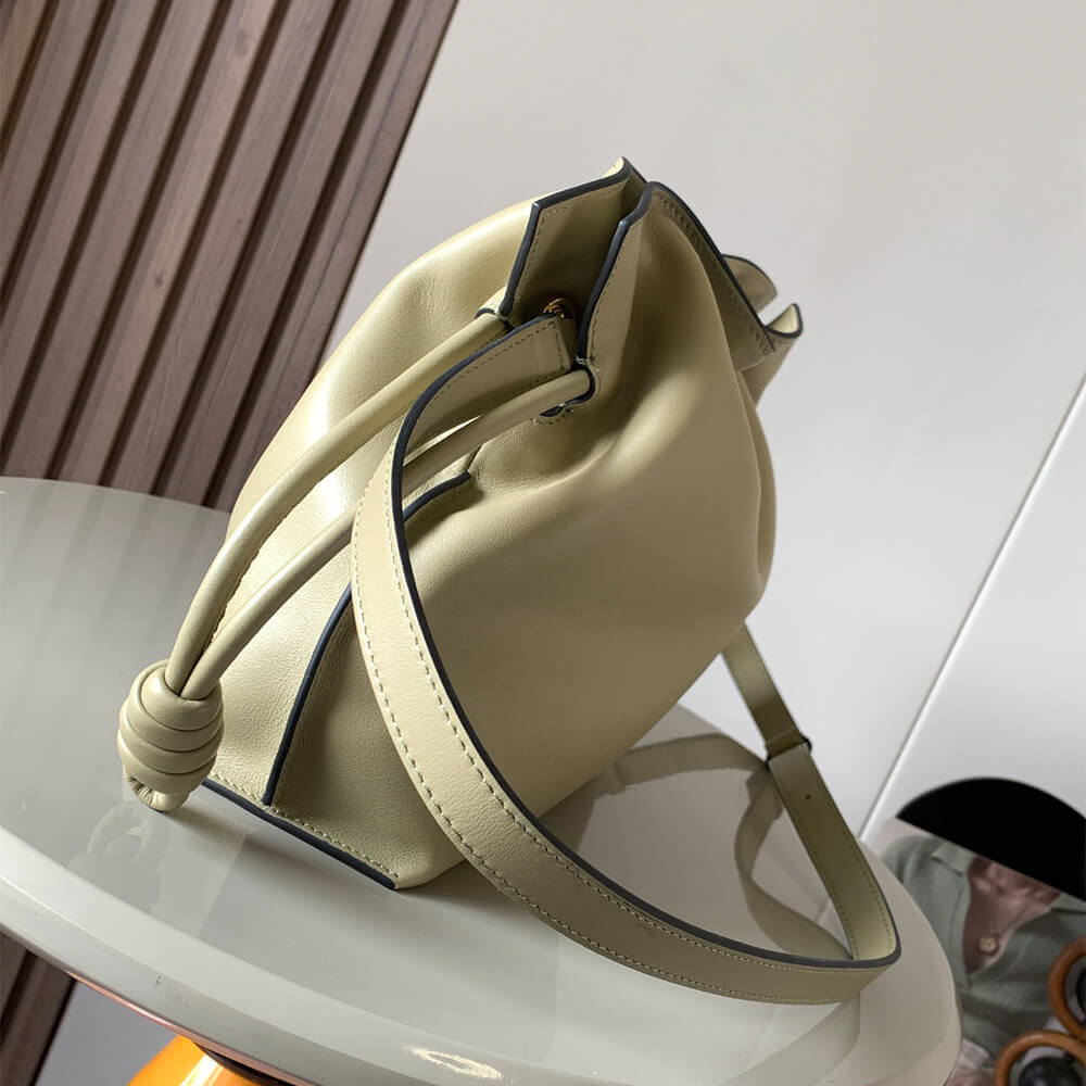 Clay Green LOEWE Medium Flamenco clutch in nappa calfskin (HIGH-END GRADE) - Image 3