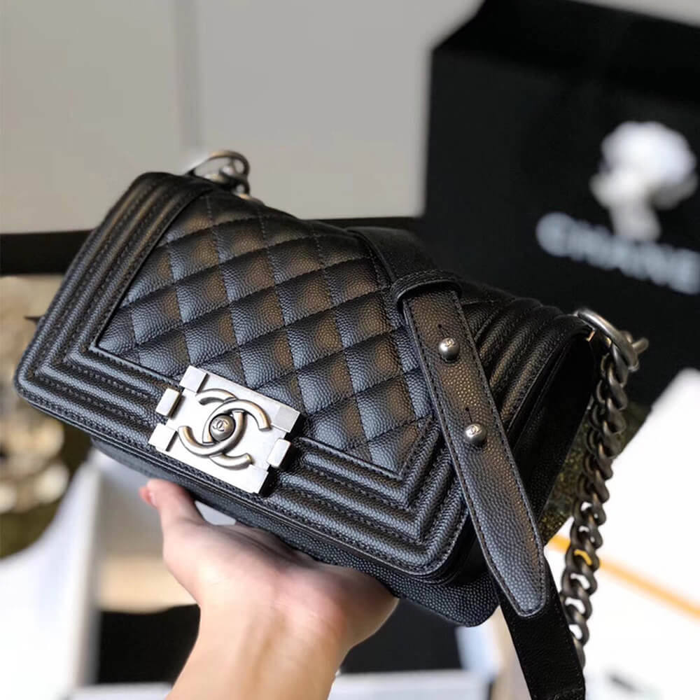Black SMALL BOY CHANEL HANDBAG - Image 3