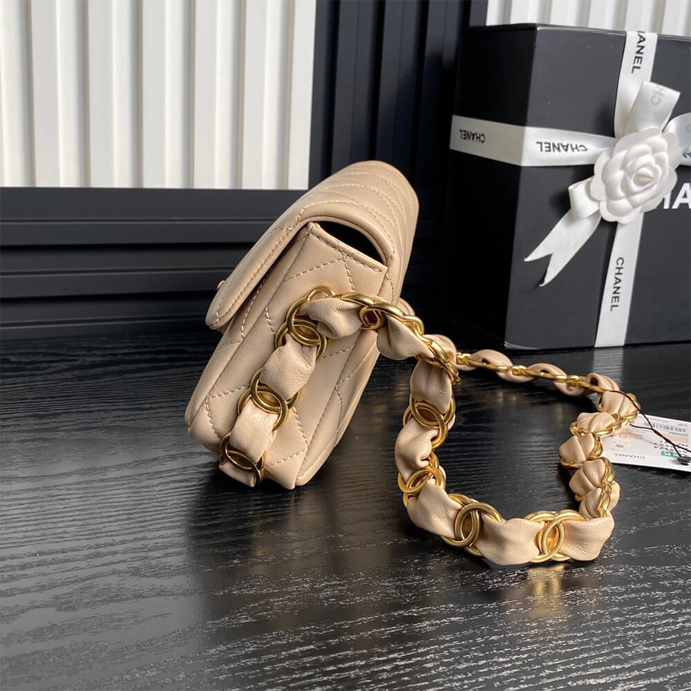 Beige CHANEL Small Flap Bag (high-end grade) - Image 3