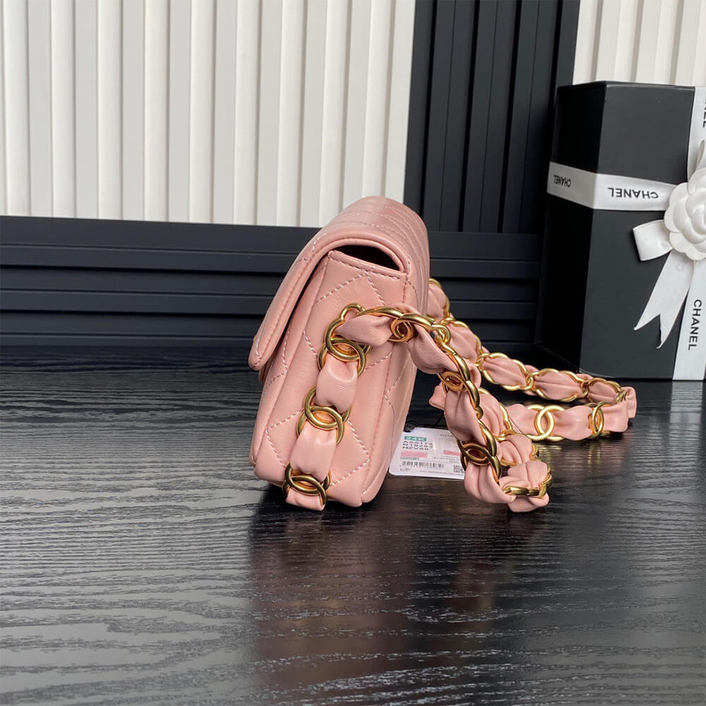 Pink CHANEL Small Flap Bag (high-end grade) - Image 3