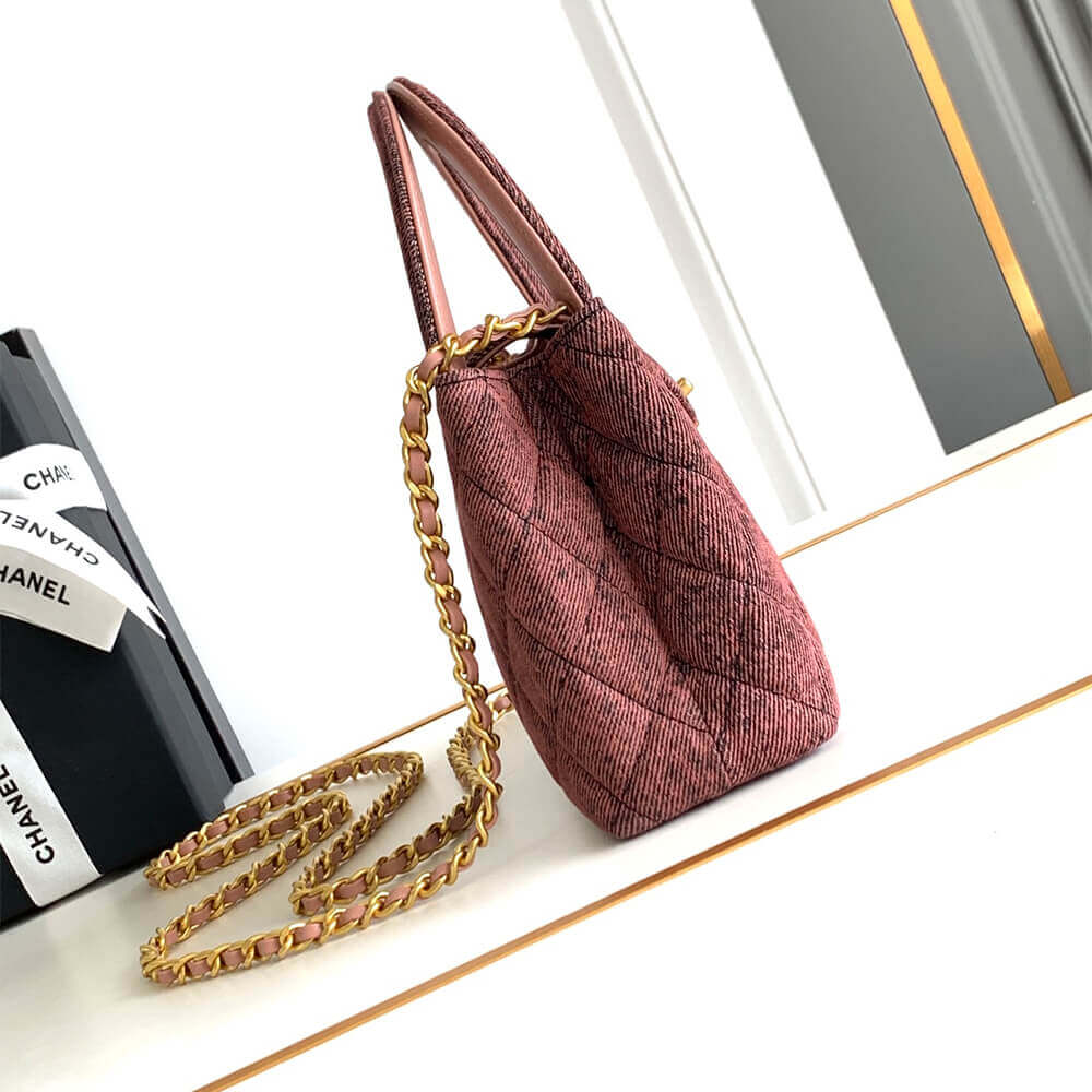 Orange & Black Chanel Mini Shopping Bag (high-end grade) - Image 3