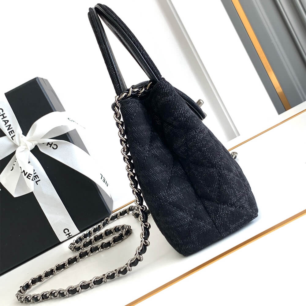 Black & Gray Chanel Mini Shopping Bag (high-end grade) - Image 3