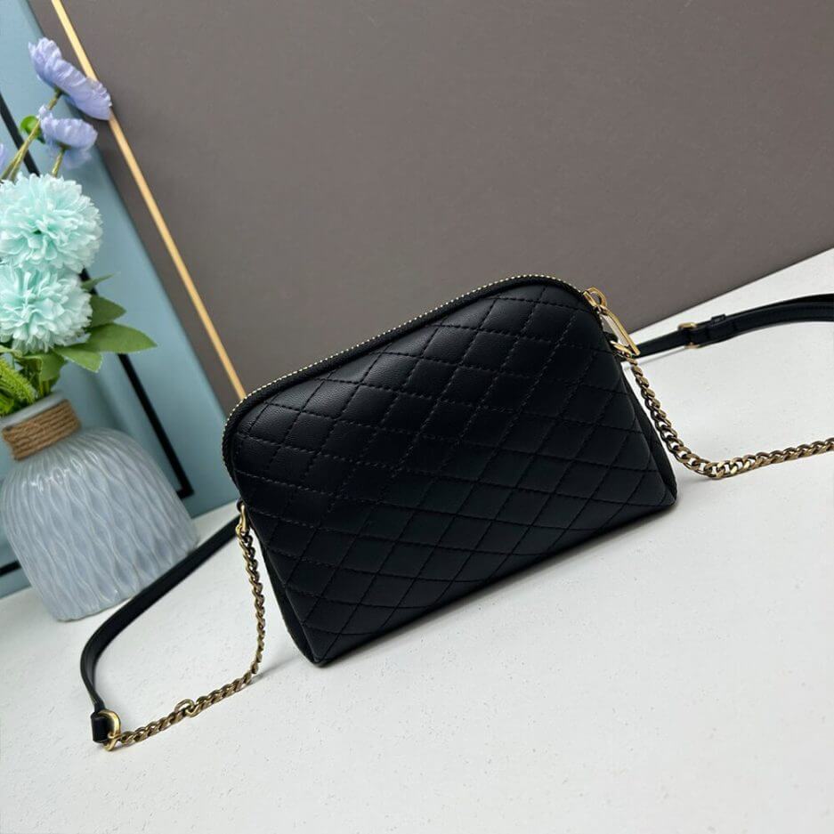 Black YSL Gaby zipped pouch in quilted lambskin - Image 4