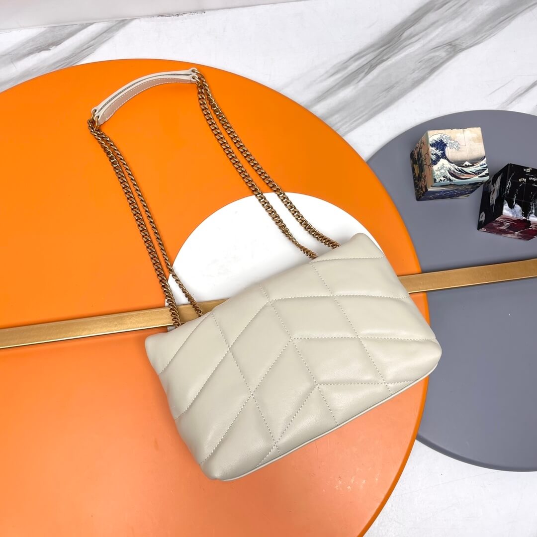 White YSL Toy Puffer in lambskin - Image 4