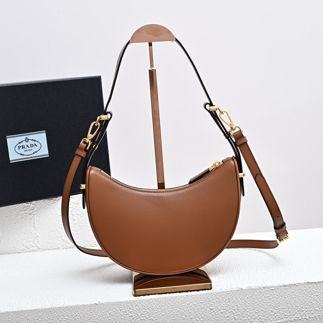 Cognac Prada Arque small leather shoulder bag - Image 4