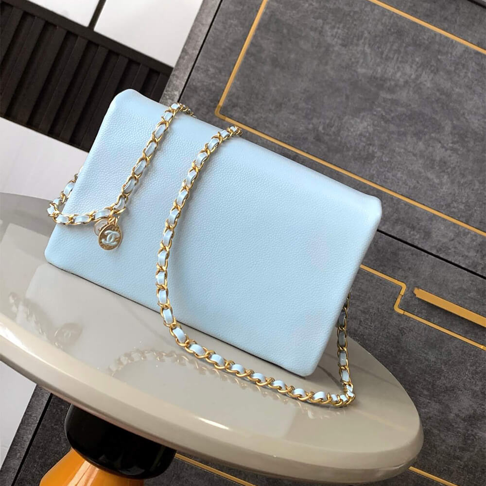 Light Blue CHANEL Small Flap Bag (high-end grade) - Image 4