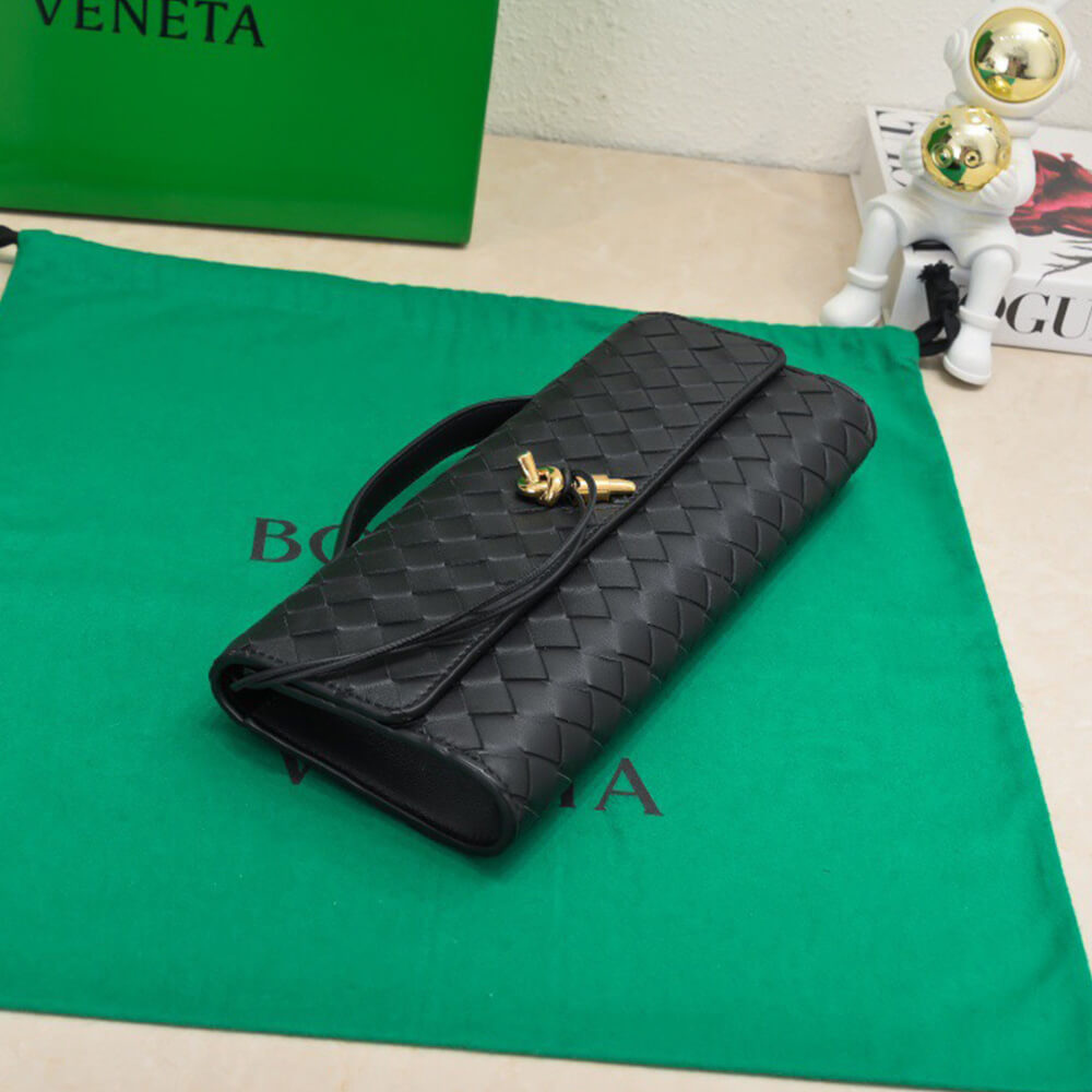 Black Bottega Veneta Andiamo Clutch (HIGH-END GRADE) - Image 4