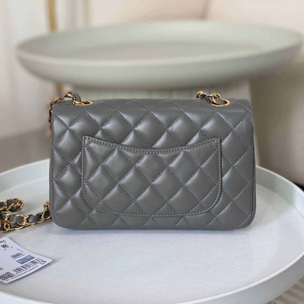 Gray Chanel Mini Flap Bag (high-end grade) - Image 4
